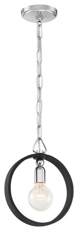 Huxton 1 Light Mini-Pendant, Black, Mini