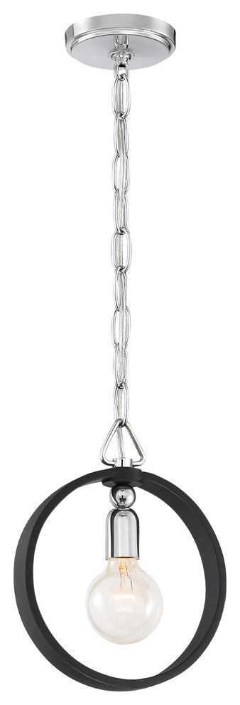 Huxton 1 Light Mini-Pendant, Black, Mini