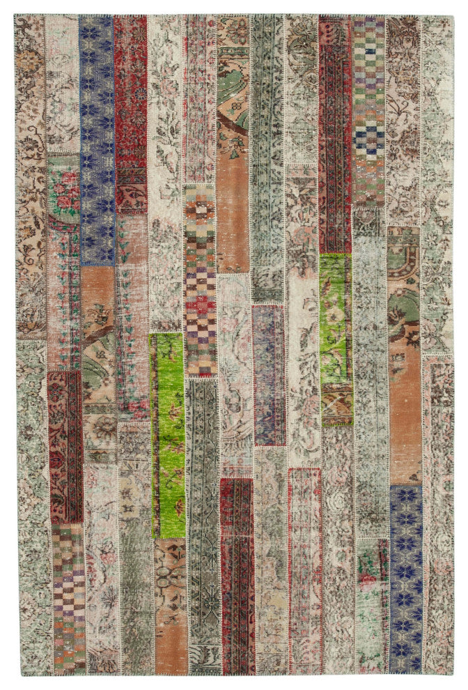Rug N Carpet - Handwoven Turkish 6' 7" x 9' 10" Unique Patchwork Area Rug