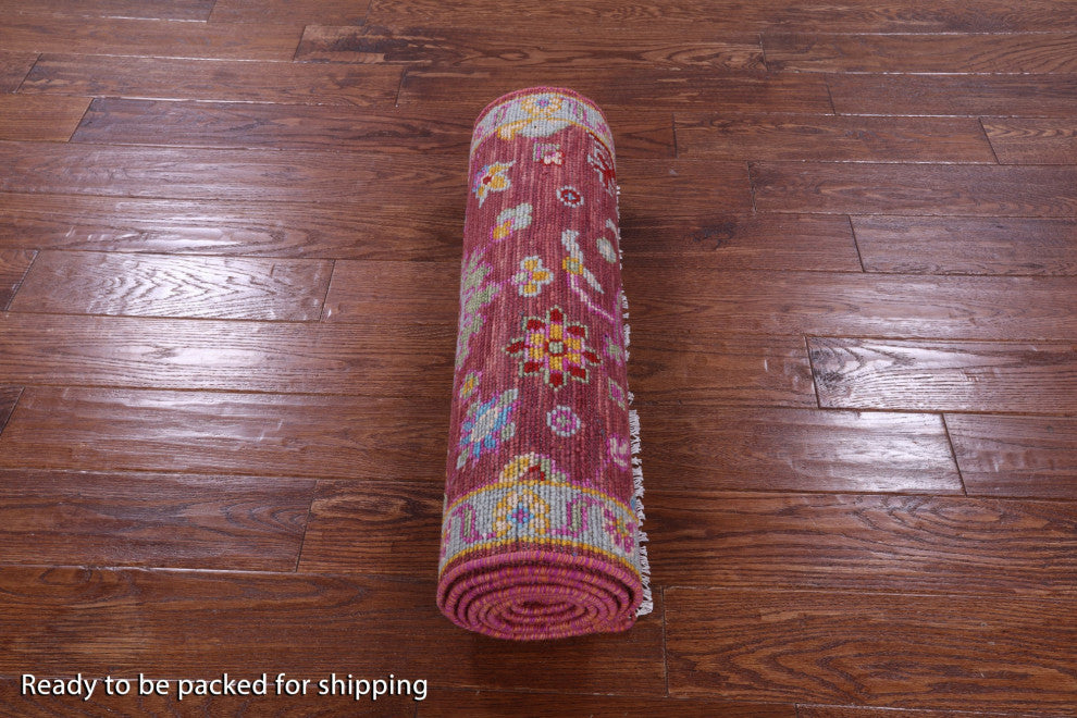 Runner Turkish Oushak Handmade Wool Rug 2' 6" X 10' 4" - Q15494