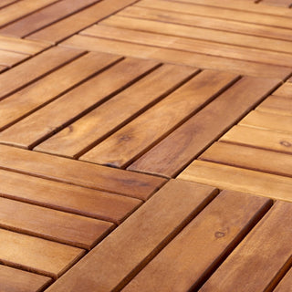 Safavieh Outdoor Osaka Wooden Floor Tile- 6 Slats-Acacia Natural