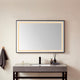 Horizontal Rectangular LED Wall Mount Bathroom Mirror, Black, 48"