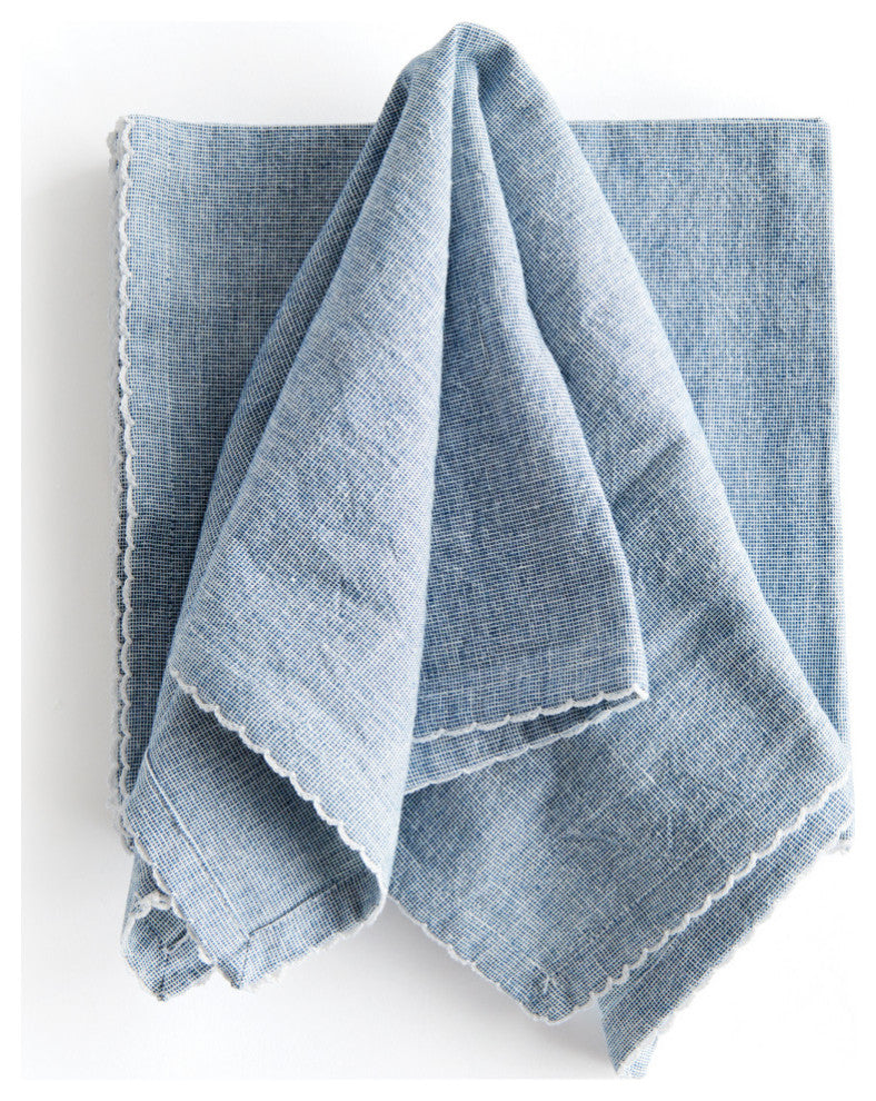 Blue Napkin Sets, Scalloped