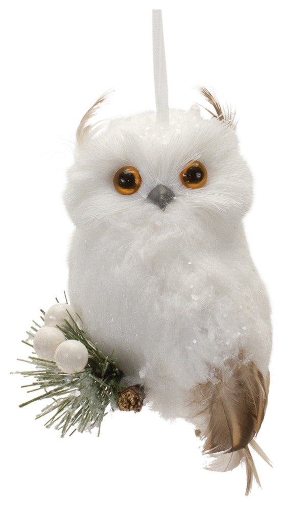 Feathered Owl Ornament, 6-Piece Set(