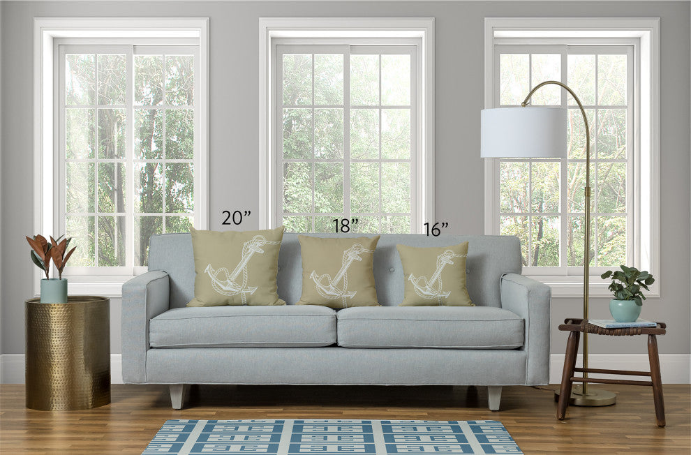 20x20" Beach House  Nautical Decorative Indoor Pillow, Dusty Purple