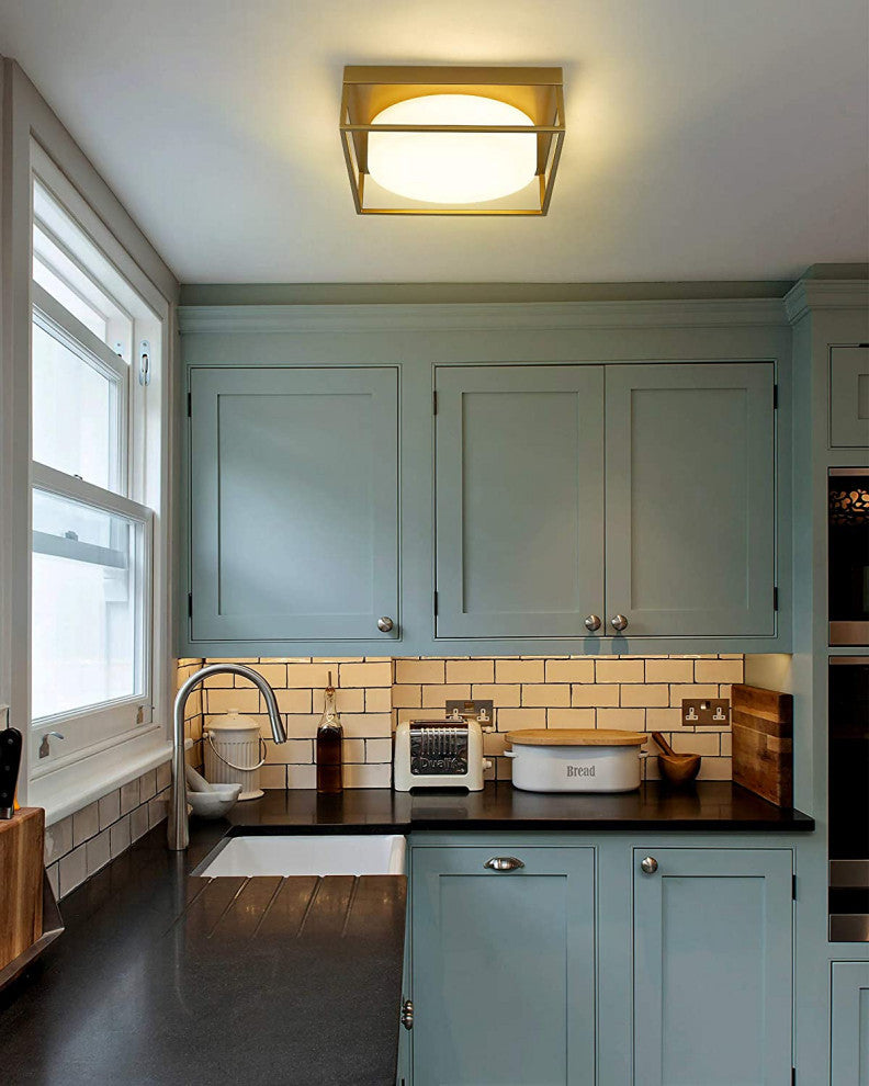Modern Led ceiling light gold square flush mount ceiling lamp