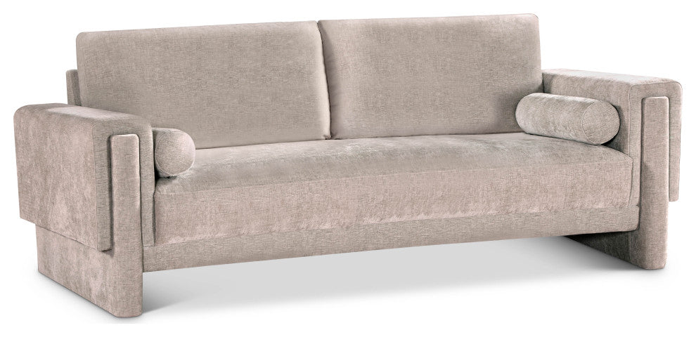 Madeline Chenille Fabric Upholstered Chair, Beige, Sofa