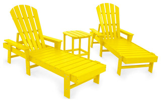 POLYWOOD South Beach Chaise 3-Piece Set, Lemon