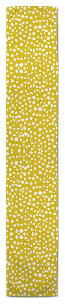 Yellow Painted Spots 16x72 Cotton Twill Runner