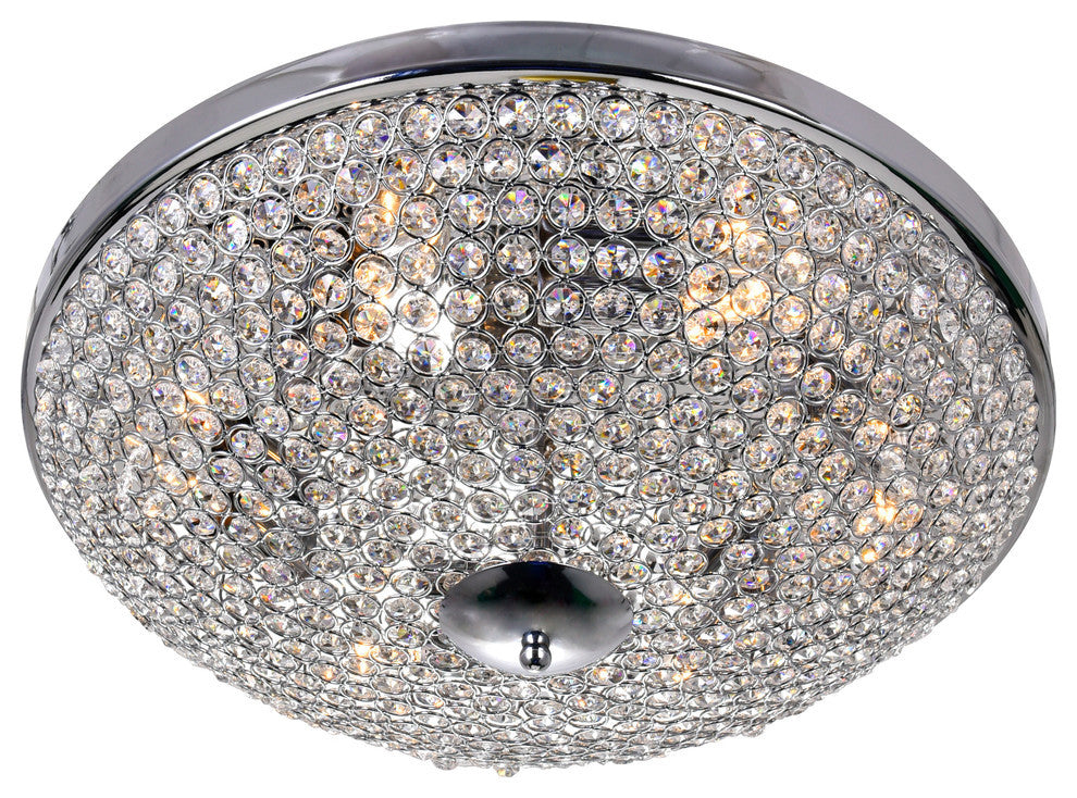 Globe 6 Light Bowl Flush Mount With Chrome Finish