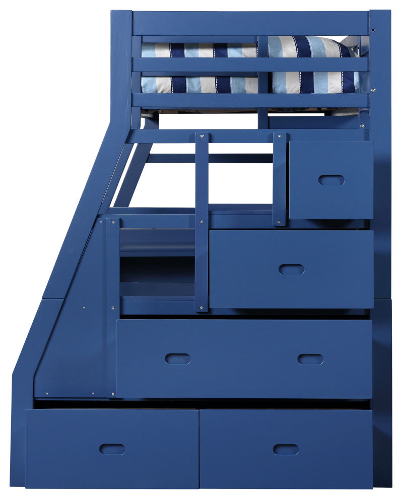 Jason II Storage Loft Bed, Navy Blue