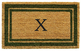 Sage Green Border 24"x36" Monogram Doormat, Letter X