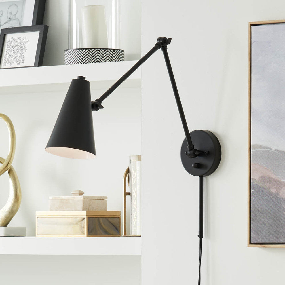 Sylvia 1 Light Wall Sconce, Black