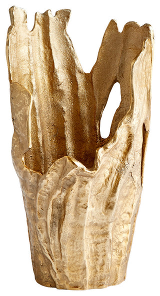 Pyroclastic Monochrome Vase, Gold-Amber, 18" H x 9.25"