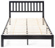 Braxton Modern Farmhouse Acacia Wood Queen Bed Platform, Black