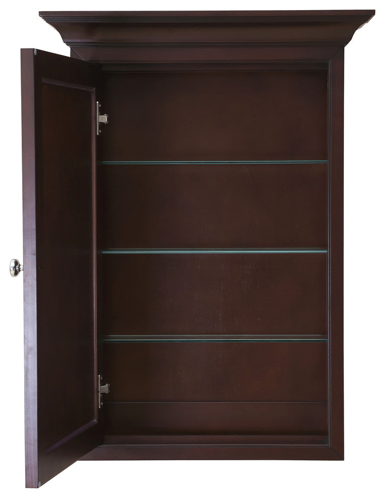 Newport Wall-Mounted Medicine Cabinet, Chocolate