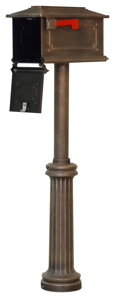 Kingston Curbside Mailbox with Bradford Surface Mount Mailbox Post