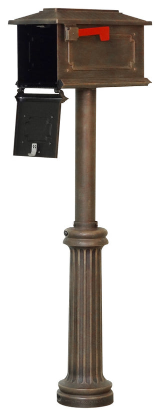Kingston Curbside Mailbox with Bradford Surface Mount Mailbox Post