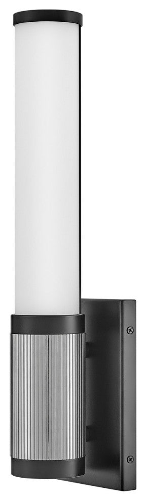 Zevi LED Vanity, Black With Chrome accents