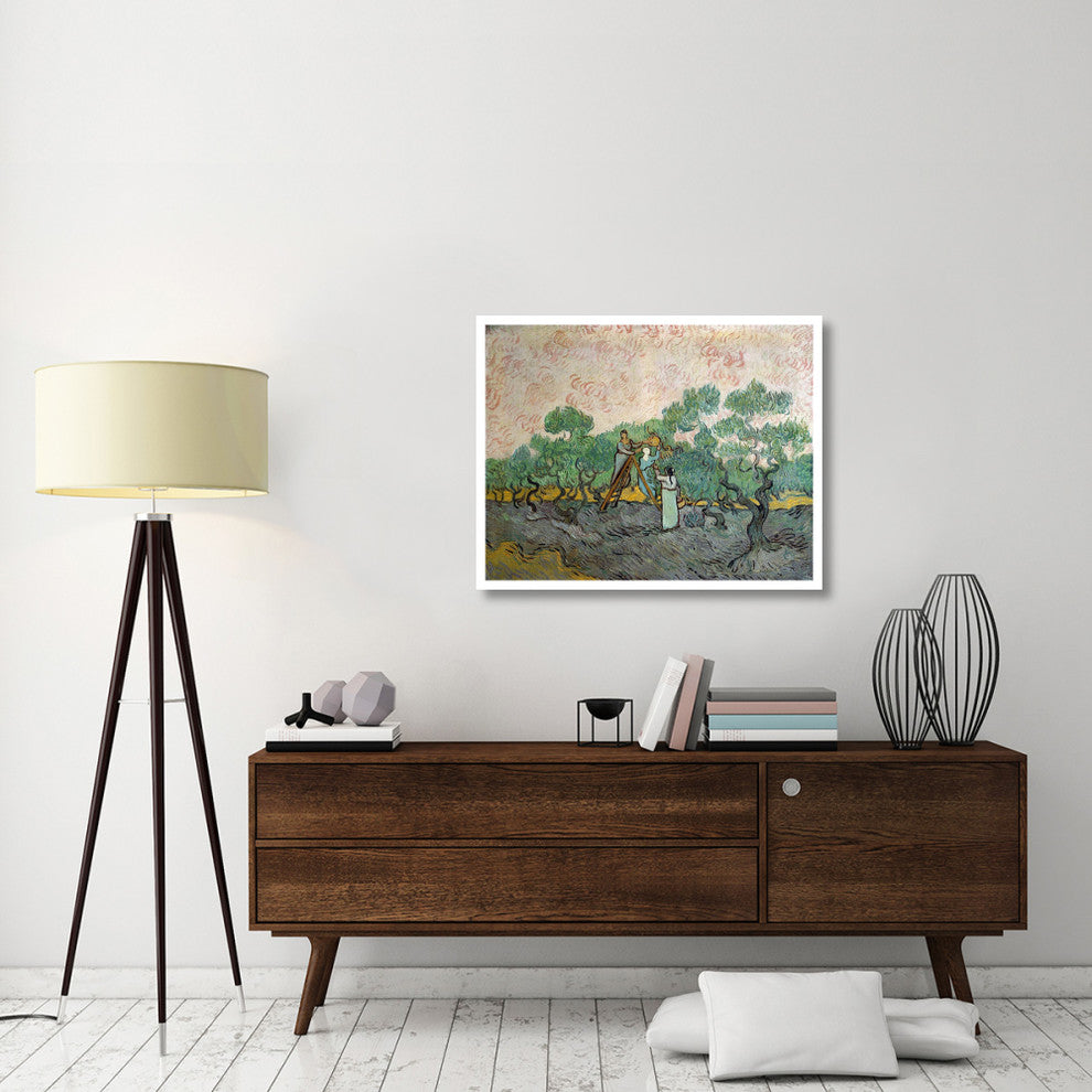 "Women Picking Olives" Digital Paper Print by Vincent Van Gogh, 38"x30"