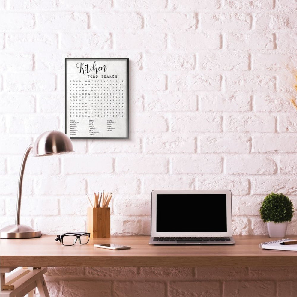Stupell Industries Kitchen Word Search Family Word Design, 16"x20", Black Framed