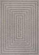 Chevron Modern Concentric Squares Indoor/Outdoor Area Rug, Black/Light Gray 8x10
