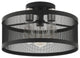 Livex Lighting Industro 3 Light Black, Brushed Nickel Accents Medium Semi-Flush