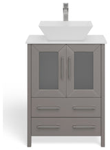 Sinclair 24" Single Bathroom Vanity with Engineered Marble Top with Mirror