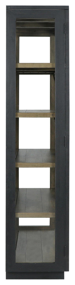 Larson 82" Reclaimed Pine Wood Cabinet, Black
