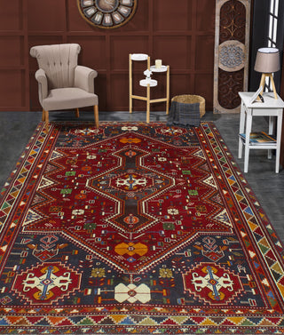 Fine Vintage Distressed Ilhom Red Rug