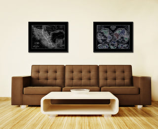 Mexico Vintage Monochrome Map Canvas, 16"x21"