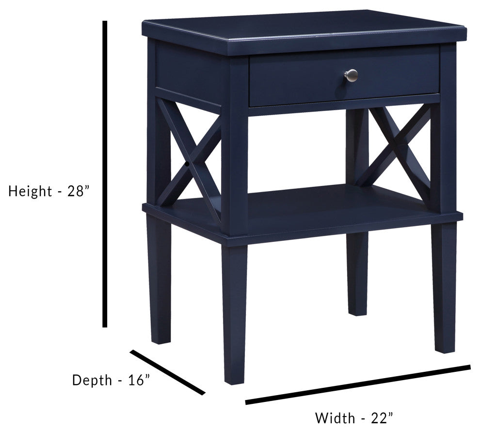 Marta Nightstand, Midnight Blue