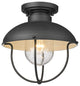 Z-LITE 590F-BK 1 Light Outdoor Flush Ceiling Mount Fixture, Black