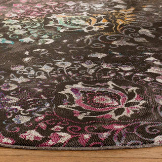 Safavieh Aria Ara172W Damask Rug, Brown/Multi, 6'5"x6'5" Round