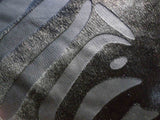 Black on Black Etched Zebra Brazilian Cowhide