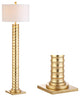 Serena 63" Metal LED Floor Lamp, Gold Leaf