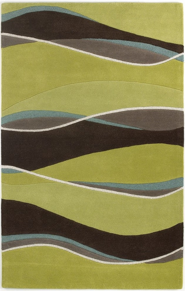 Eternity 1084 Lime, Mocha Landscapes Rug, 27"x45"