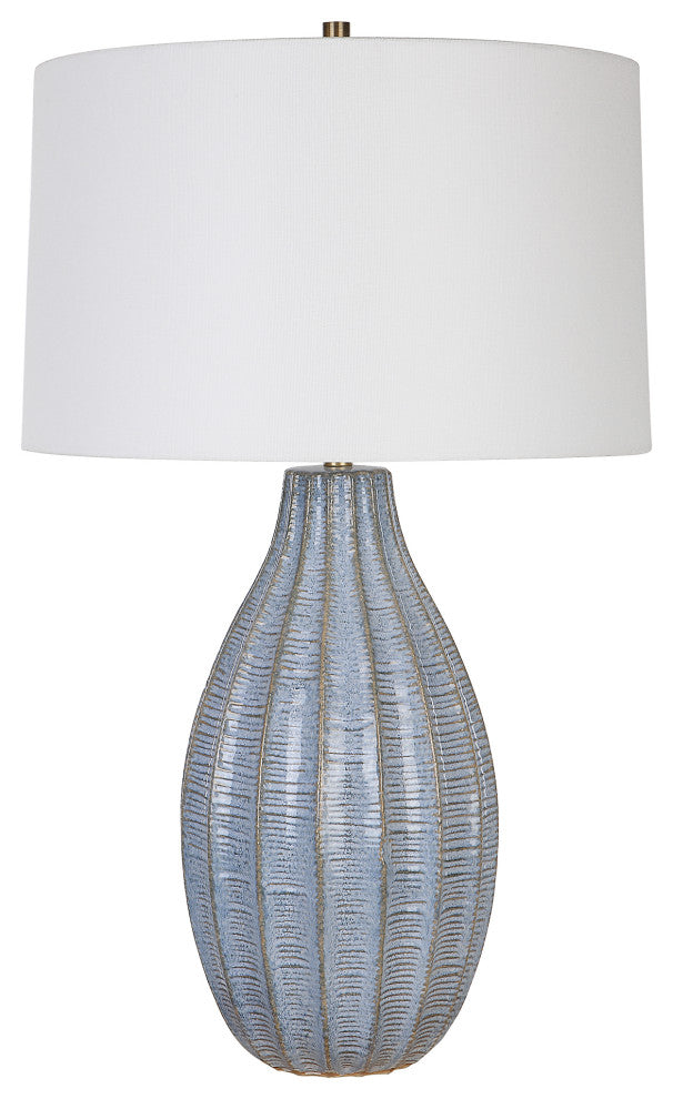 Uttermost Veston Blue Glaze Table Lamp