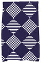 Check It Twice Decorative Holiday Geometric Print Hand Towel, Navy Blue