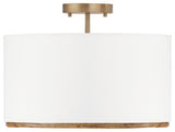 Capital Lighting 247431 Soleil 3 Light 17"W Semi-Flush Drum - Matte Brass