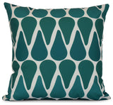 Watermelon Seeds, Geometric Print Pillow, Teal, 16"x16"