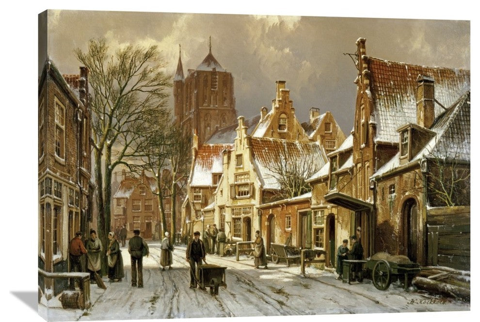 "A Winter Street Scene" Artwork, 40" x 28"