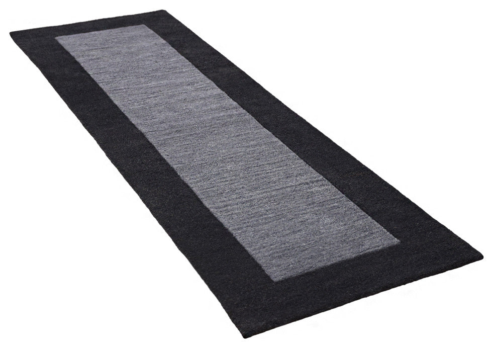 HAND TUFTED WOOL ECO-FRIENDLY AREA RUGS-Charcoal&Black Color,Contemporary