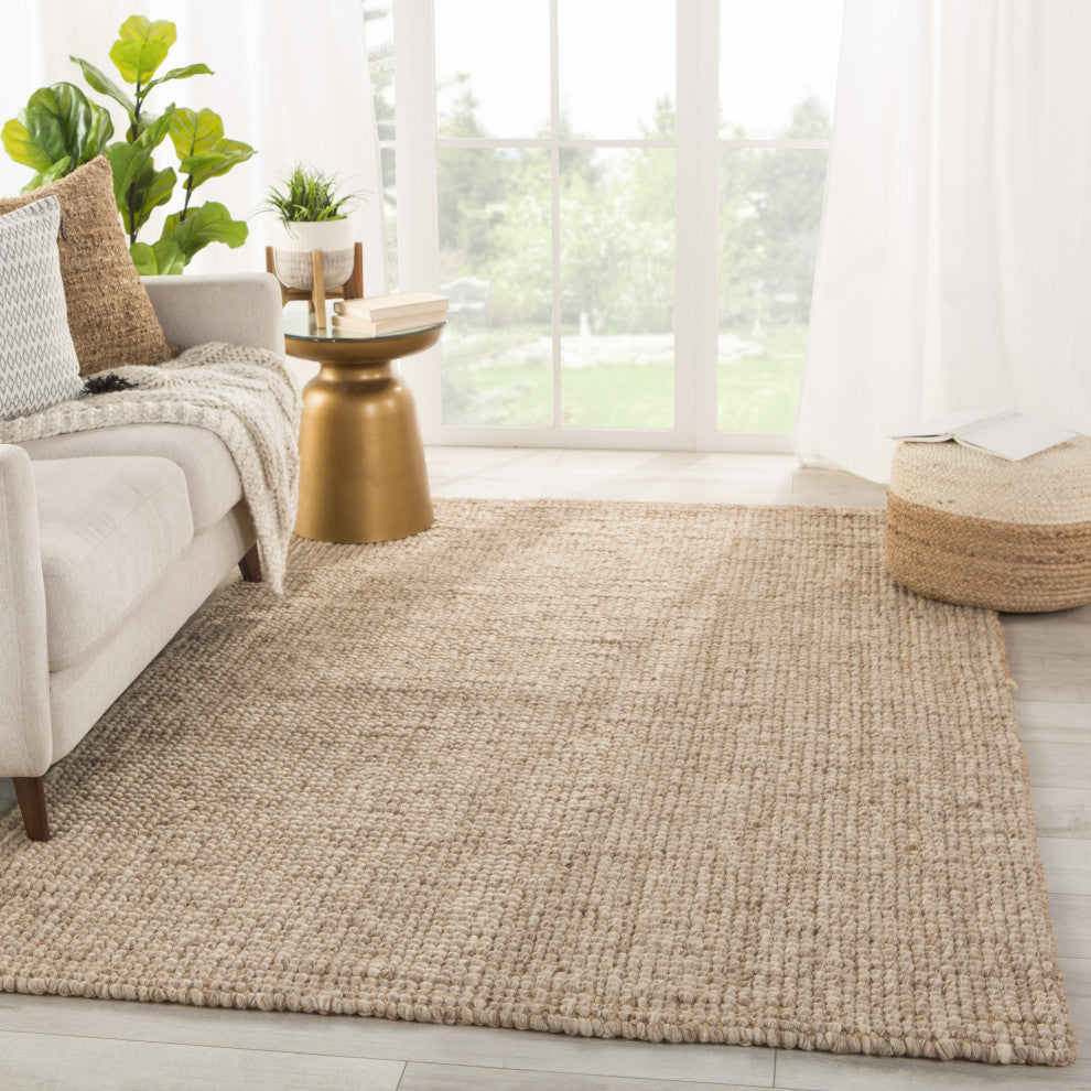 Jaipur Living Oceana Natural Solid Light Gray/Tan Area Rug (2'X3')