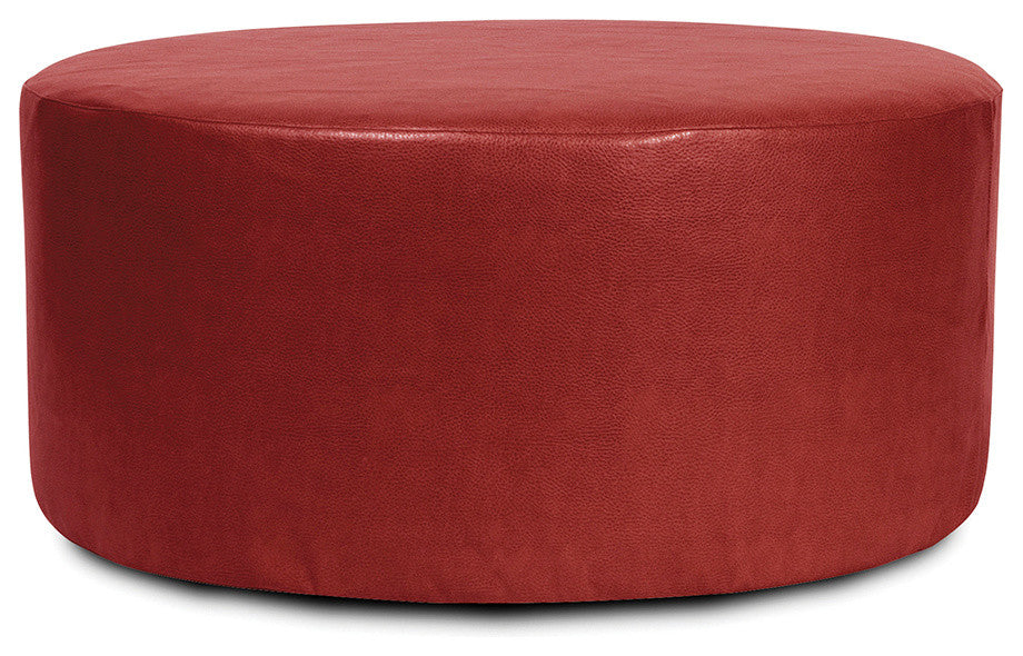 36" Universal Round Ottoman With Slipcover, Avanti Apple