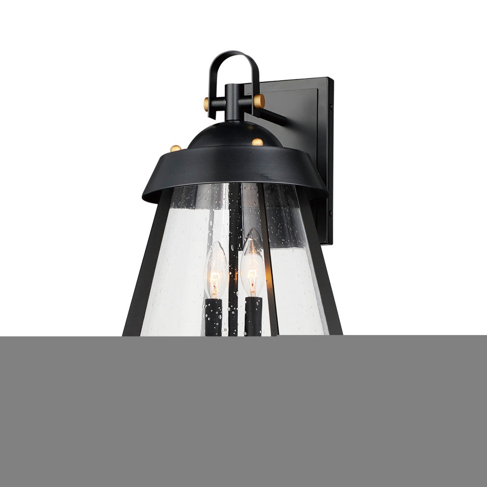 Maxim 30624 Mariner 2 Light 18" Tall Wall Sconce - Black / Antique Brass