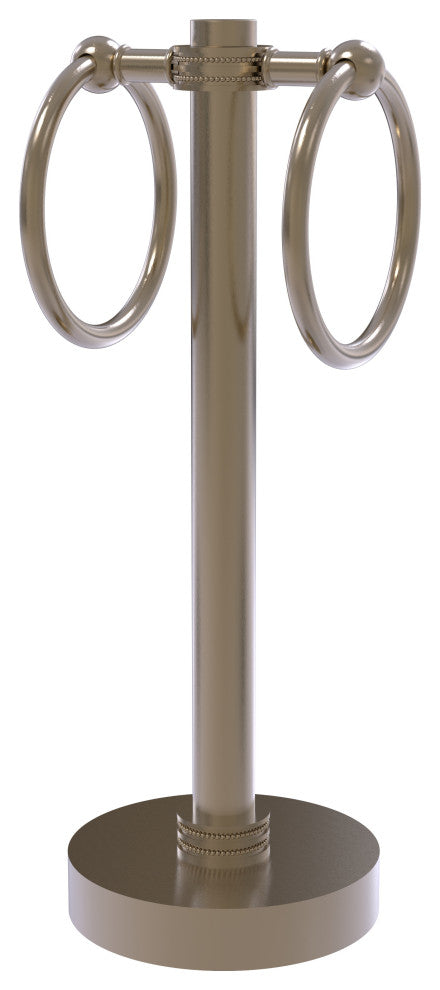 Vanity Top 2 Towel Ring with Dotted Accents, Antique Pewter