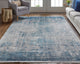 Weave & Wander Lindstra Rug, Blue/Silver Gray, 3ft-1in x 5ft Rug
