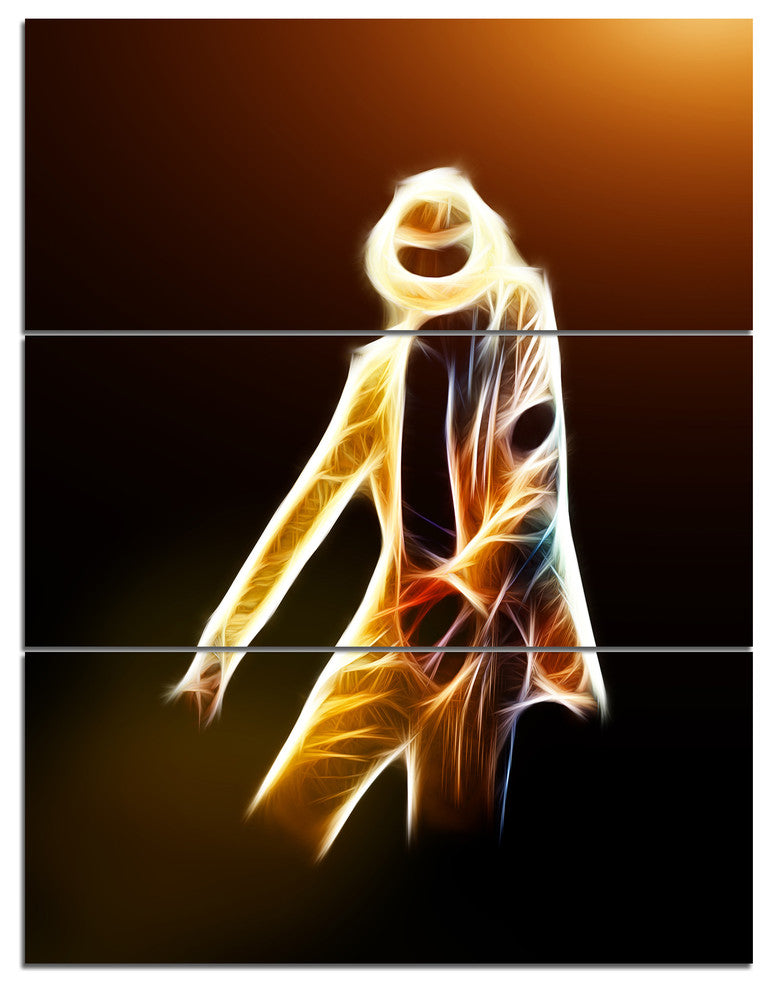 Moonwalker in Dance Style, Modern Portrait Triptych Canvas Art, 28x36, 3 Panels