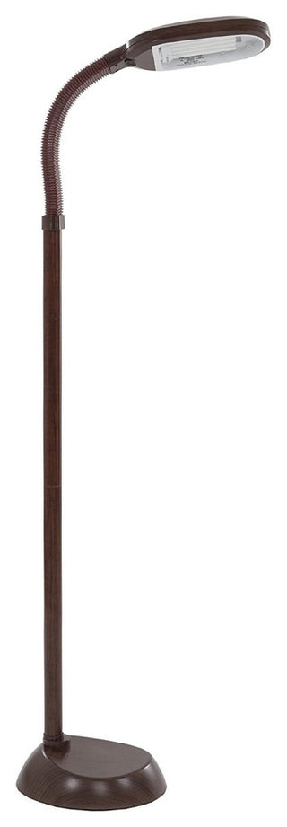 Modern 5' SunLight Floor Lamp With Adjustable Goose-Neck, Wood Grain